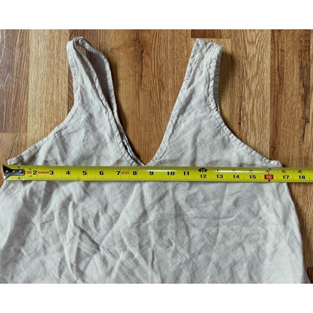 Puro Lino Italy 100% Linen Tank Top Women’s Beige Made in Italy Flowy Beach Sz S - Picture 5 of 6